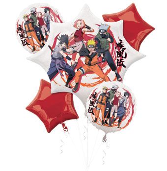Naruto Balloon Bouquet - 5 Piece Foil Set - Image 1