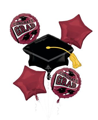 Graduation Balloon Bouquet - Berry - Image 1