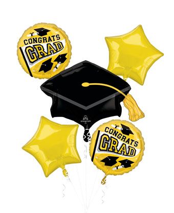 Graduation Balloon Bouquet - Yellow - Image 1