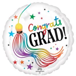 Graduation Congrats Balloon 18 Inch Round Tassel Wiggles - Image 1