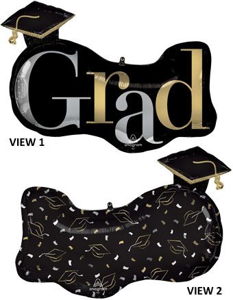 Grad Balloon 3-Pack - 33" Foil Party Decoration - Image 1