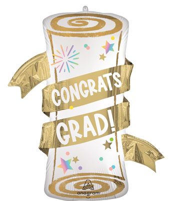 Congrats Grad Diploma Balloon - 3-Pack - Image 1