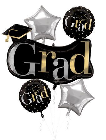 Grad Balloon Bouquet - 18 Inch Foil - Image 1