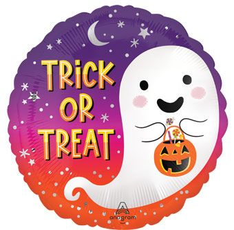 Trick or Treat Ghost Balloons - 5-Pack - Image 1