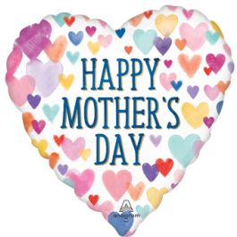 Mother's Day Heart Balloon 18 Inch Foil - Pink Purple - Image 1