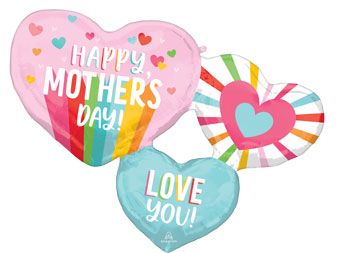 Mother's Day Heart Balloons - 3-Pack - Image 1