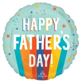 Father's Day Foil Balloon 18 Inch - Stripes - Image 1