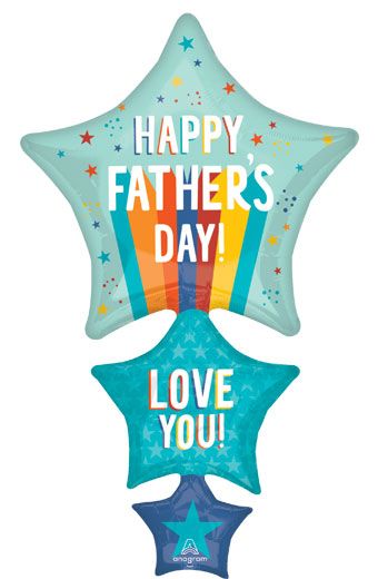 Father's Day Foil Balloon - Blue Stars & Stripes Large - Image 1