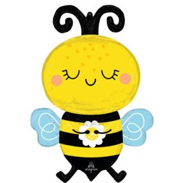 Happy Bee Foil Balloon 32 Inch Large Shape - Image 1