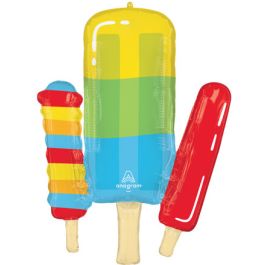 Rainbow Popsicle Foil Balloon 34 Inch - Pool Party Decor - Image 1