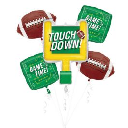 Football Goalpost Game Time Foil Balloon Bouquet - Sports Party Decor - Image 1