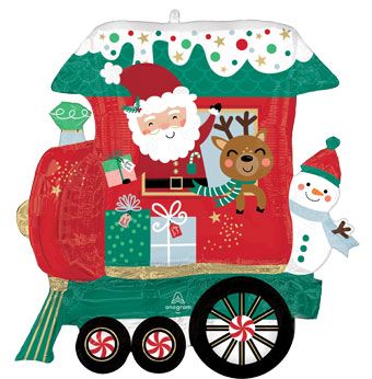 North Pole Express Train Balloon - 3-Pack - Image 1
