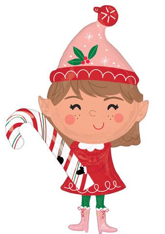 Christmas Elf with Candy Cane - 3-Pack - Image 1