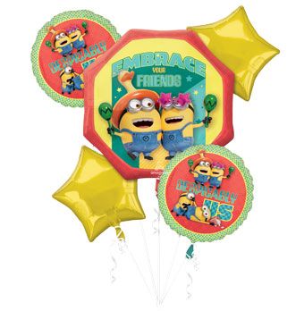 Minions Balloon Bouquet - 4-Piece Set - Image 1