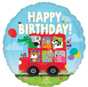 Party Bus Balloon 5-Pack - Happy Birthday - Image 1