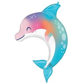 Under the Sea Dolphin Foil Balloon 33 Inch - Image 1
