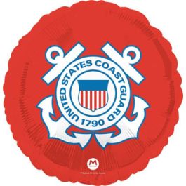 Coast Guard Round Foil Balloon 18 Inch - Patriotic Service Decor - Image 1