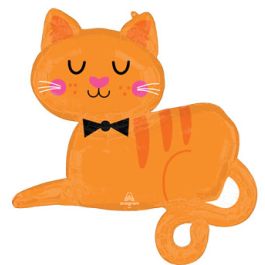Orange Tabby Cat Balloon 31 Inch Large Shape Foil - Image 1
