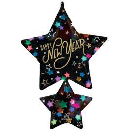 Happy New Year Starlight Star Foil Balloon 37 Inch - Image 1