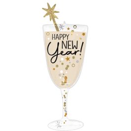 Happy New Year Glass Balloon 40" - 1 Count - Image 1