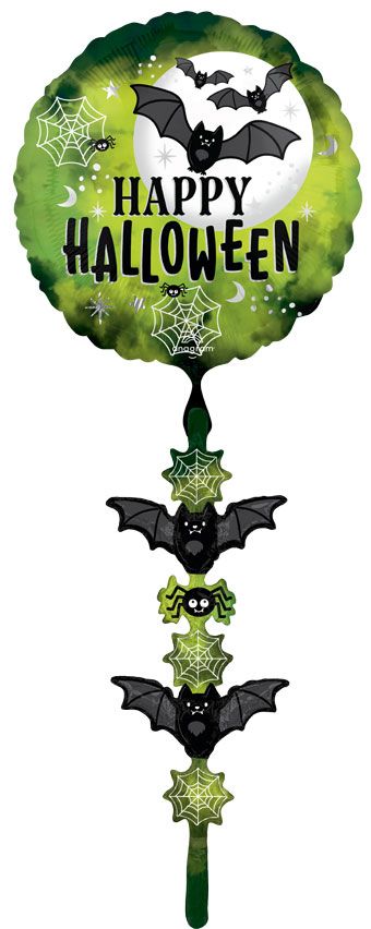 Halloween Bat Balloon 69" Foil Tail - Party Supplies - Image 1