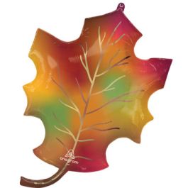Autumn Leaf Foil Balloon 34 Inch - Fall Decor - Image 1