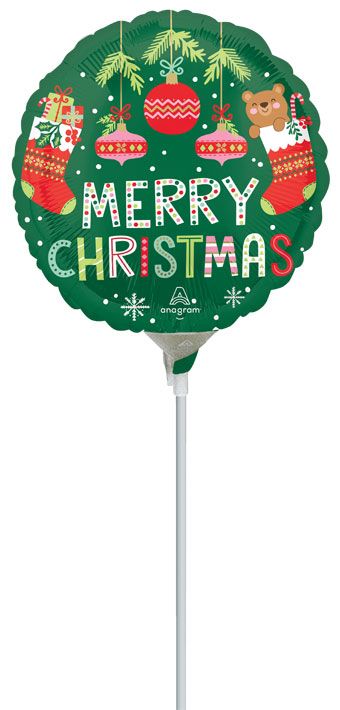 Beary Merry Christmas Balloons - 5-Pack - Image 1