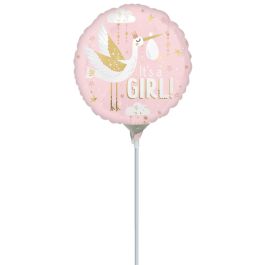 Baby Girl Satin Balloon 9 Inch - 5-Pack - Image 1