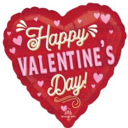 Red Heart Foil Balloon 18 Inch - 5-Pack Valentine's Day - Image 1