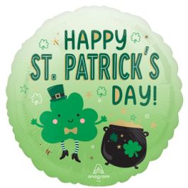 Happy St. Patrick's Day Balloon 18 Inch - 5-Pack - Image 1