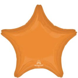 Vibrant Orange Star Balloon 19 Inch Foil - Image 1