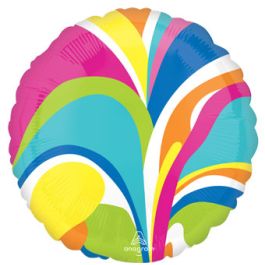 Vibrant Marble Foil Balloon 18 Inch - Single Unit - Image 1