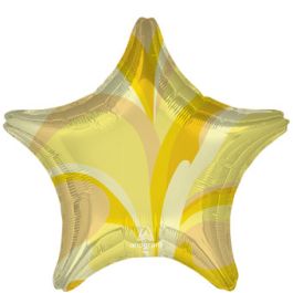 Gold Macro Marble Star Balloon 19 Inch - 5-Pack - Image 1