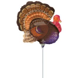 Thanksgiving Turkey Foil Balloon Decoration - Air Filled - Image 1