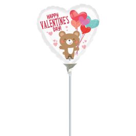 Heart Balloon 9 Inch Valentine Bear Hug Foil Balloon - Image 1