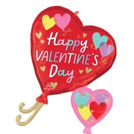 Heart Foil Balloon 29 Inch - Happy Valentine's Day - Image 1