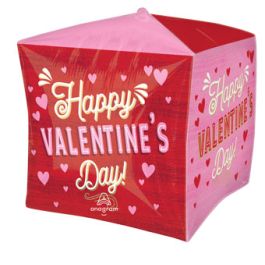 Heart Foil Balloon Happy Valentine's Day - Red Pink - Image 1