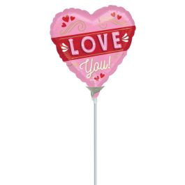 Retro Love Heart Balloon 9 Inch Foil - Valentine's Decor - Image 1