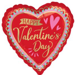 Red Heart Foil Balloon 28 Inch Valentine's Day - Image 1