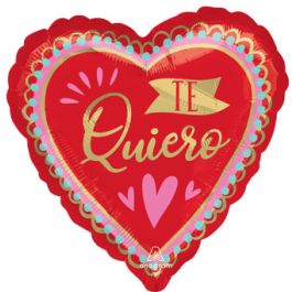 Red Heart Foil Balloon 18 Inch - Te Quiero Love Balloons - Image 1