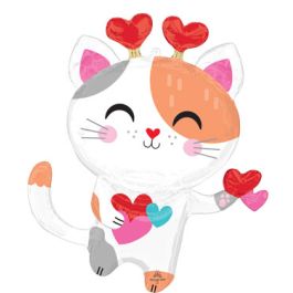 Kitty Heart Foil Balloon 31 Inch - Cute Love Decor - Image 1
