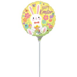 Happy Easter Bunny Foil Balloon 9 Inch - Spring Celebration Decor - Image 1