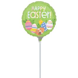 Happy Easter Balloon 9 Inch Green Foil Decoration - Image 1