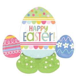 Happy Easter Foil Balloon Trio - Spring Celebration - Image 1