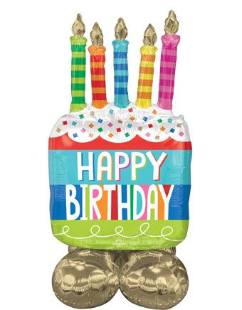 Happy Birthday Cake Balloon 49" Foil - Party Supplies - Image 1