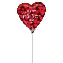 9 Inch Heart Shape Romantic Glow Foil Balloon - 5-Pack - Image 1