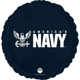 Navy Blue America's Navy Foil Balloon 18 Inch Round - Image 1