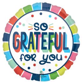 So Grateful For You Balloon 18 Inch Round Foil - Image 1