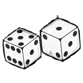 Blue Dice Foil Balloon 30 Inch - Fun Party Decoration - Image 1