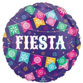 Fiesta Foil Balloon 18 Inch Round - Vibrant Party Decoration - Image 1